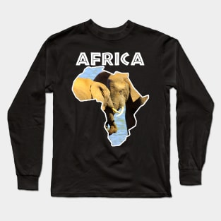 African Wildlife Continent Elephant Love Long Sleeve T-Shirt